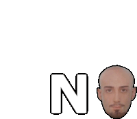 a picture of a man 's head with the letter n behind it