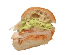 a close up of a sandwich with lettuce and meat