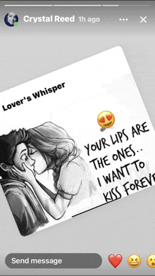 a drawing of a man and woman kissing with the words " your lips are the ones "