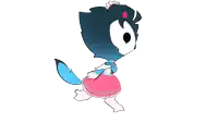 a cartoon character is wearing a pink dress