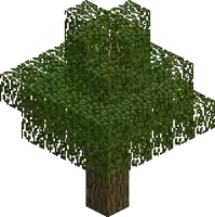 a minecraft tree with lots of green leaves on a white background