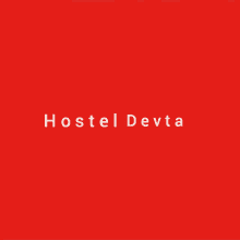 a red background with the words hostel manager written on it