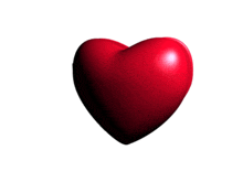 a red heart on a white background with a white outline