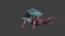 a 3d model of a crab in a shell on a dark background .