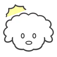 a cartoon drawing of a sheep 's head with a surprised expression