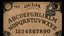 a ouija board has the alphabet and numbers on it