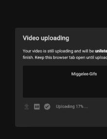 a video is still uploading and will be unlisted until it is finished