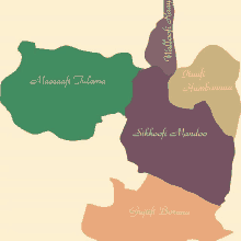 a map showing the various areas of the country