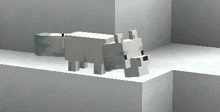 a pixel art of a fox sitting on top of a snow covered surface .