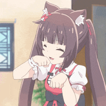 a girl with a cat ear on her head