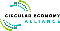 a logo for the circular economy alliance with green and blue circles