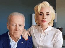 lady gaga and biden pose for a photo together