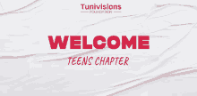 a white cloth with the words welcome teens chapter written in red