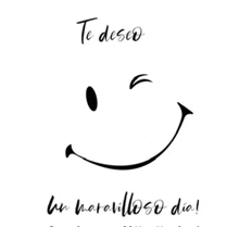 a black and white drawing of a smiley face with the words te deseo un maravilloso dia below it