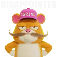 a teddy bear with a pink hat that says grind