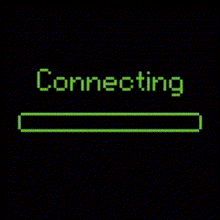 a computer screen that says connecting with a green loading bar