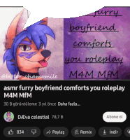 a screenshot of a furry boyfriend comforts you roleplay m4m mfm