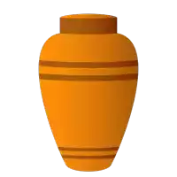 a brown vase with brown stripes on it