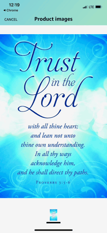 a phone screen that says trust in the lord on it
