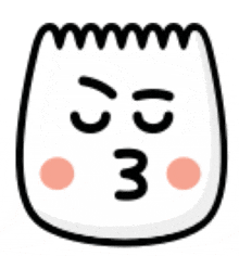 a cartoon drawing of a person 's face with the number 3 on it .