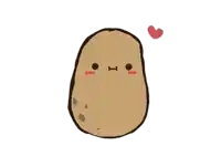 a drawing of a potato with a h on its face