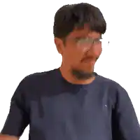 a man with glasses and a mustache is making a face