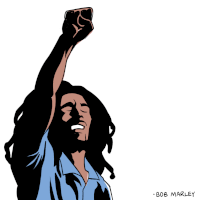 a bob marley quote that says get up stand up