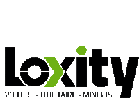 a black and green logo for loxity voiture - utilitaire - minibus