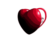 a red heart on a white background that says th < 3 on it