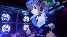 a girl in a video game has a shirt that says vip