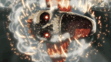 a skull is surrounded by sparks and smoke in a video game scene