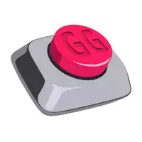 a red button with gg written on it