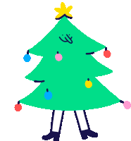 a green christmas tree with a yellow star on top of it