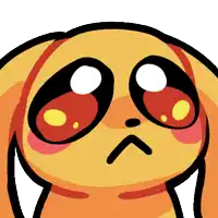 a close up of a cartoon character with a sad look on his face