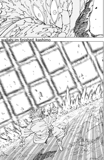 a black and white drawing of a person with the words " wallahi im finished kashimo " at the top