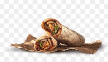 two wraps are sitting on a piece of paper on a checkered background