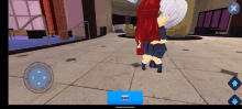 a screenshot of a video game shows a girl with red hair and a boy with white hair