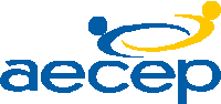 a blue and yellow logo that says aecep on it