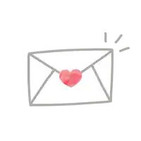 a drawing of an envelope with a red heart inside