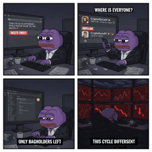 a purple frog is sitting at a desk in front of a computer with a message that says delete tweet