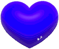 a blue heart with a.c. written on it