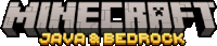 a logo for minecraft java and bedrock is shown