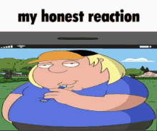 a picture of a cartoon character with the words " my honest reaction "