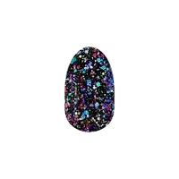 a nail with a lot of glitter on it on a white background .