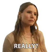 a woman says really in a sticker