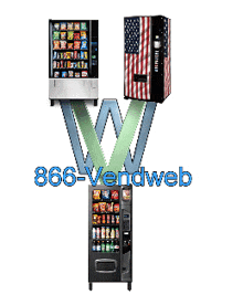 a vending machine with an american flag on top of it