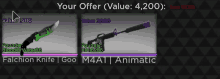 a screenshot of a video game that says your offer value 4,200