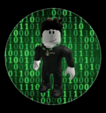 a roblox character is standing in front of a circle of green numbers