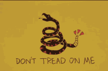 a yellow background with a picture of a snake and the words " do n't tread on me "