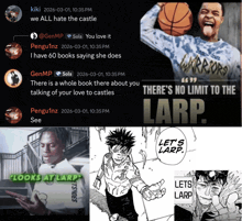 a collage of images with one that says let 's larp on it